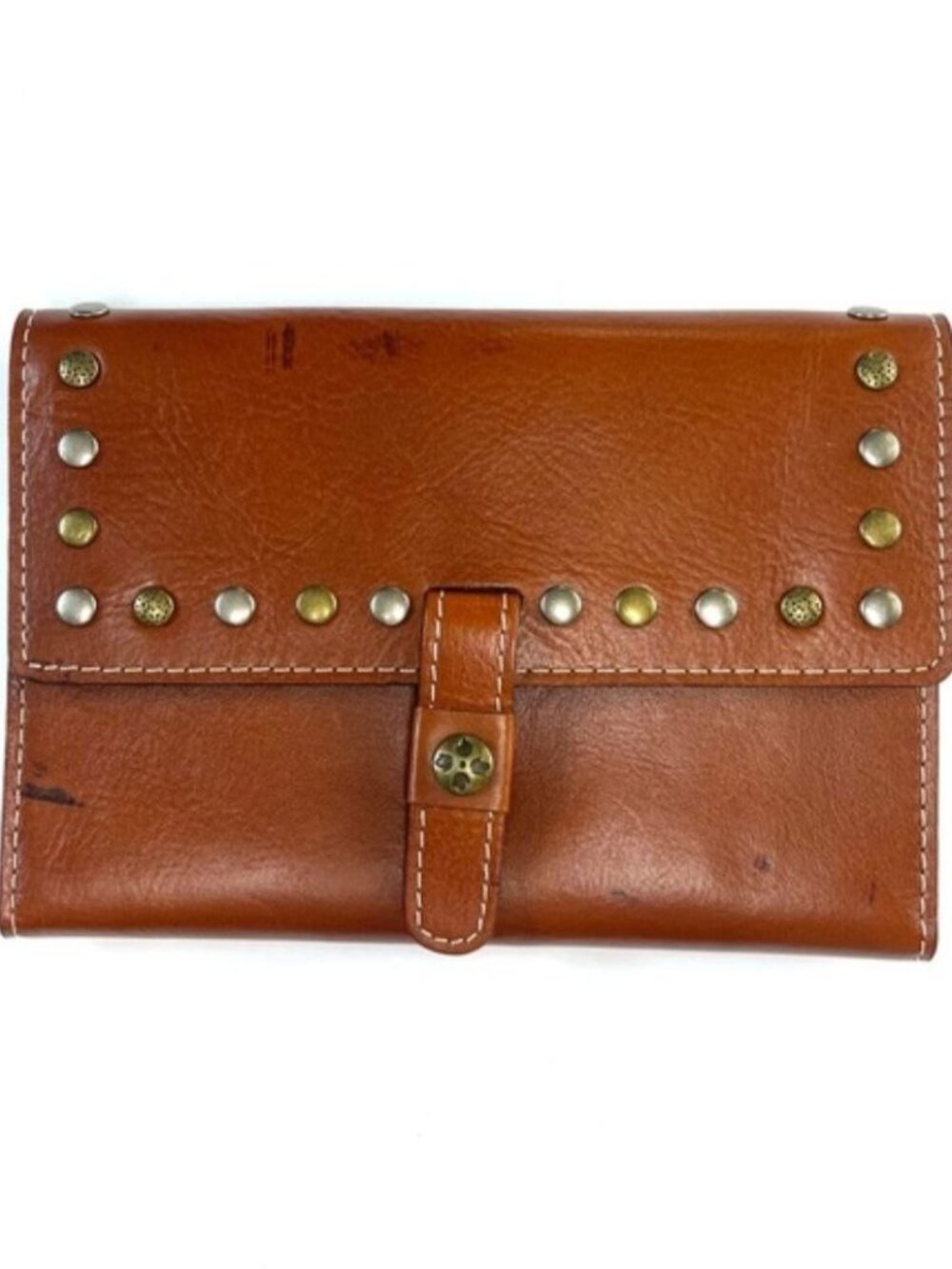 Patricia Nash Brown Studded Leather Card Holder Wallet